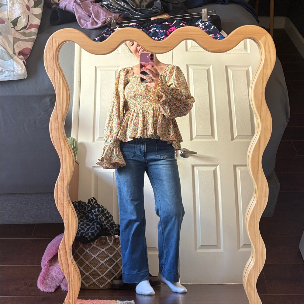 Elizabeth Wilson Designs Multicolor Floral Smocked Blouse - Picture 4 of 16